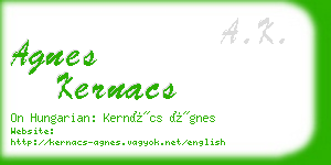 agnes kernacs business card